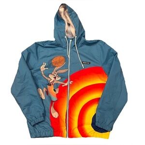 Members Only Space Jam Looney Tunes Windbreaker Jacket Coat Large New‎